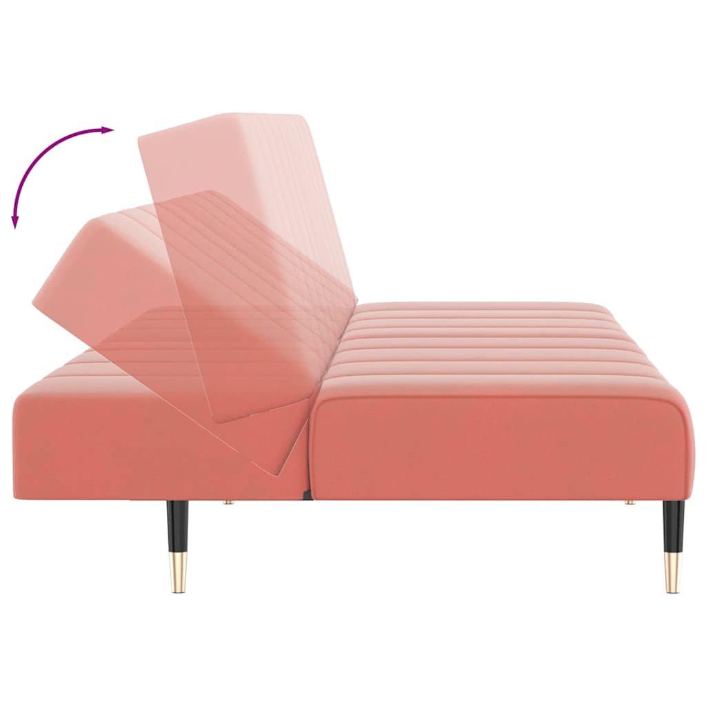 Slaapbank 2-zits fluweel roze is nu te koop bij PeponiXL, paradijselijk wonen!