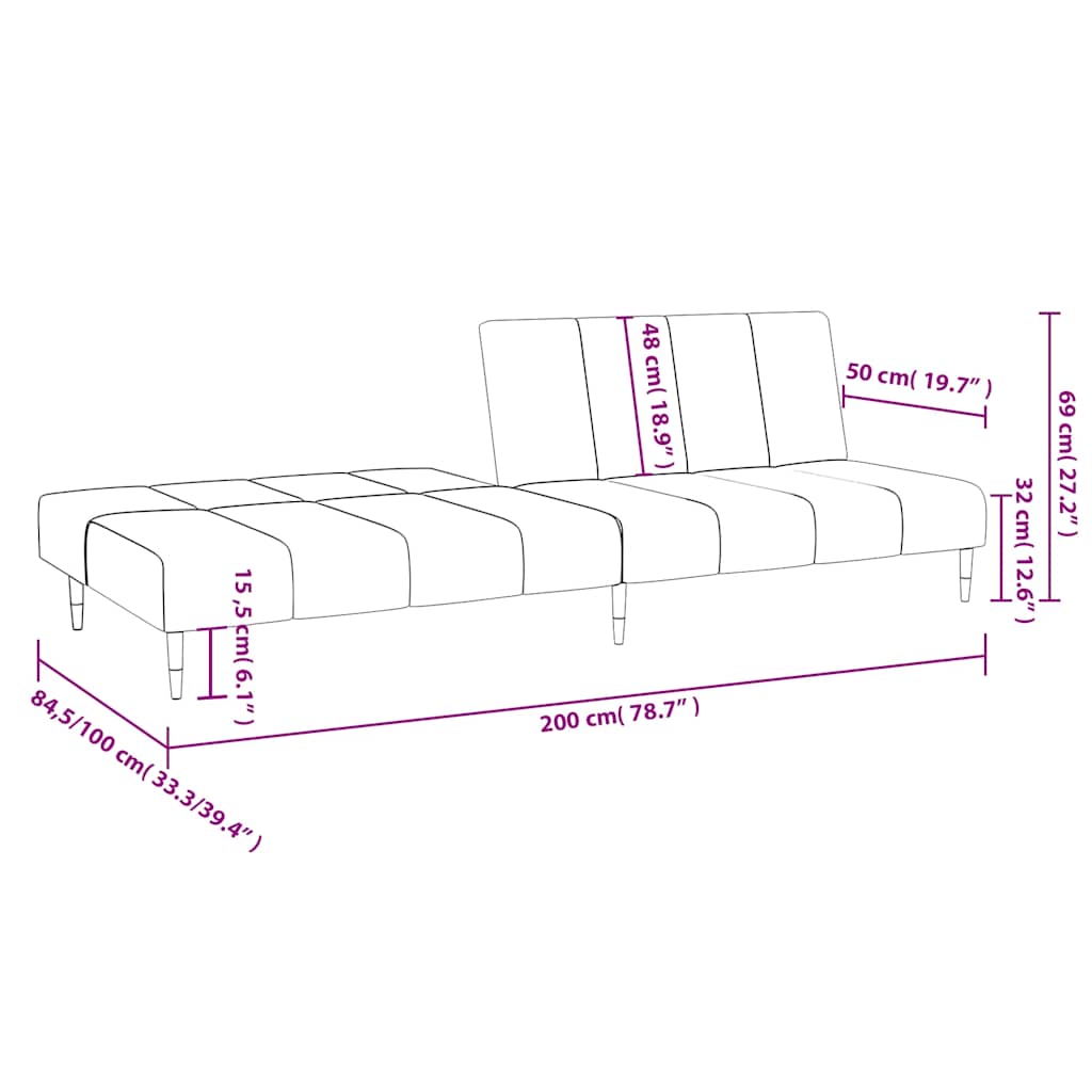 Slaapbank 2-zits fluweel roze is nu te koop bij PeponiXL, paradijselijk wonen!