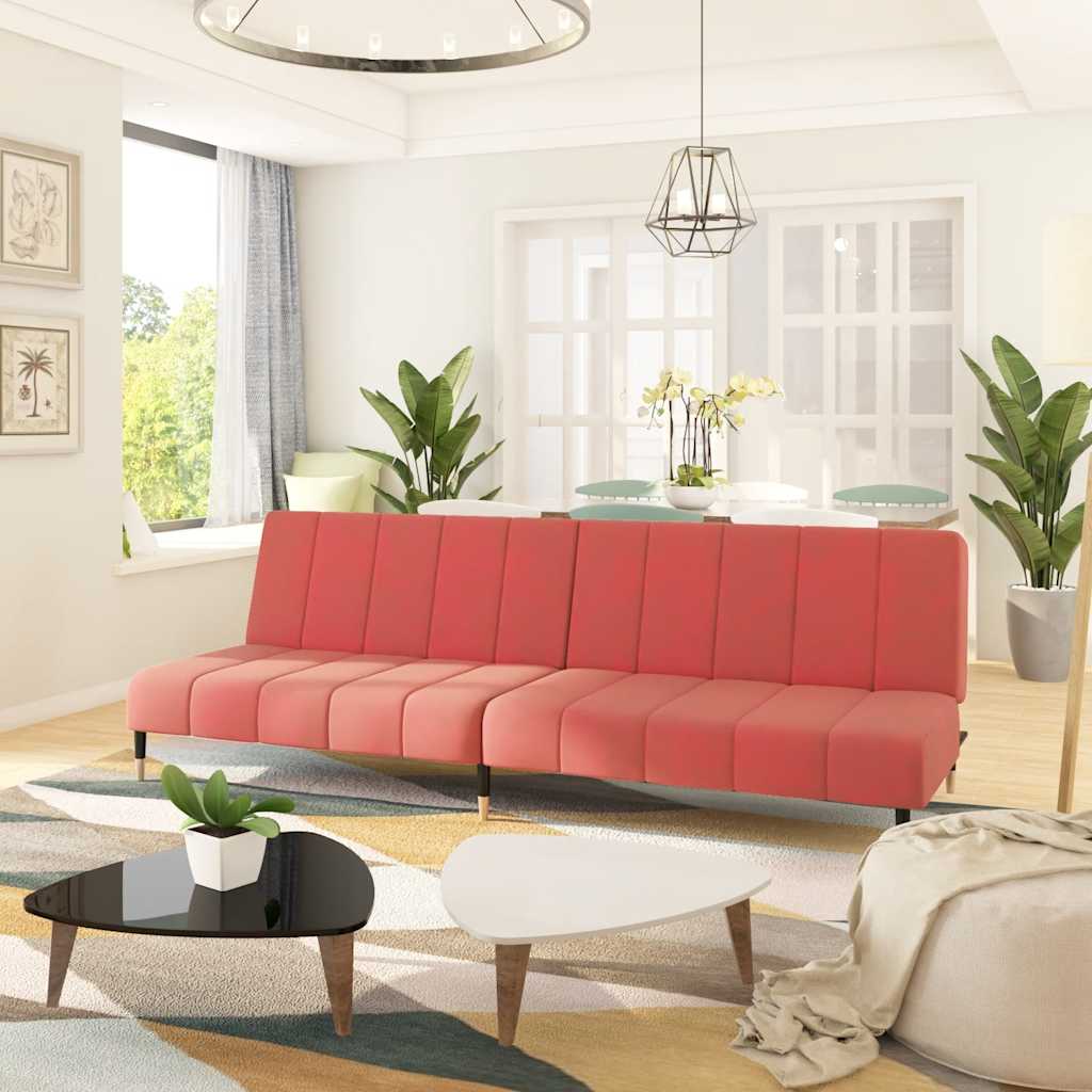 Slaapbank 2-zits fluweel roze is nu te koop bij PeponiXL, paradijselijk wonen!