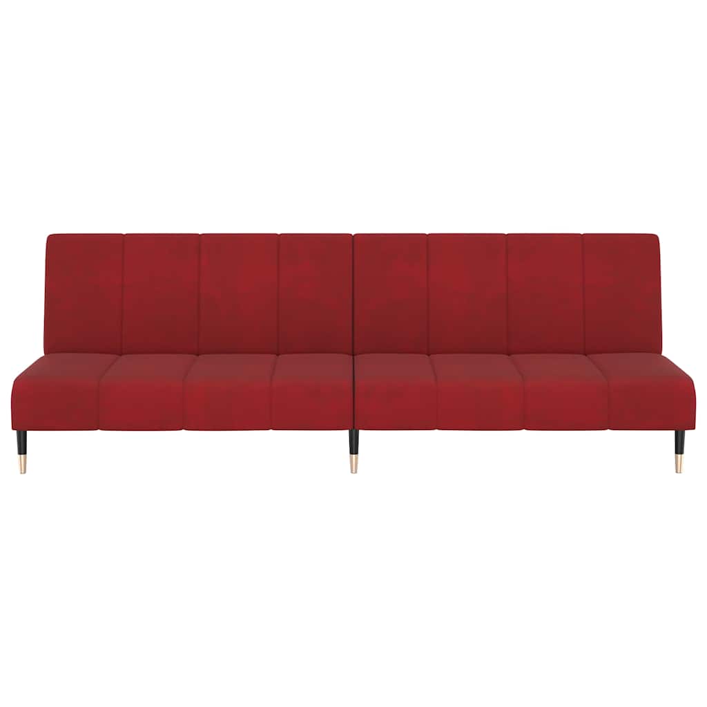 Slaapbank 2-zits fluweel wijnrood is nu te koop bij PeponiXL, paradijselijk wonen!