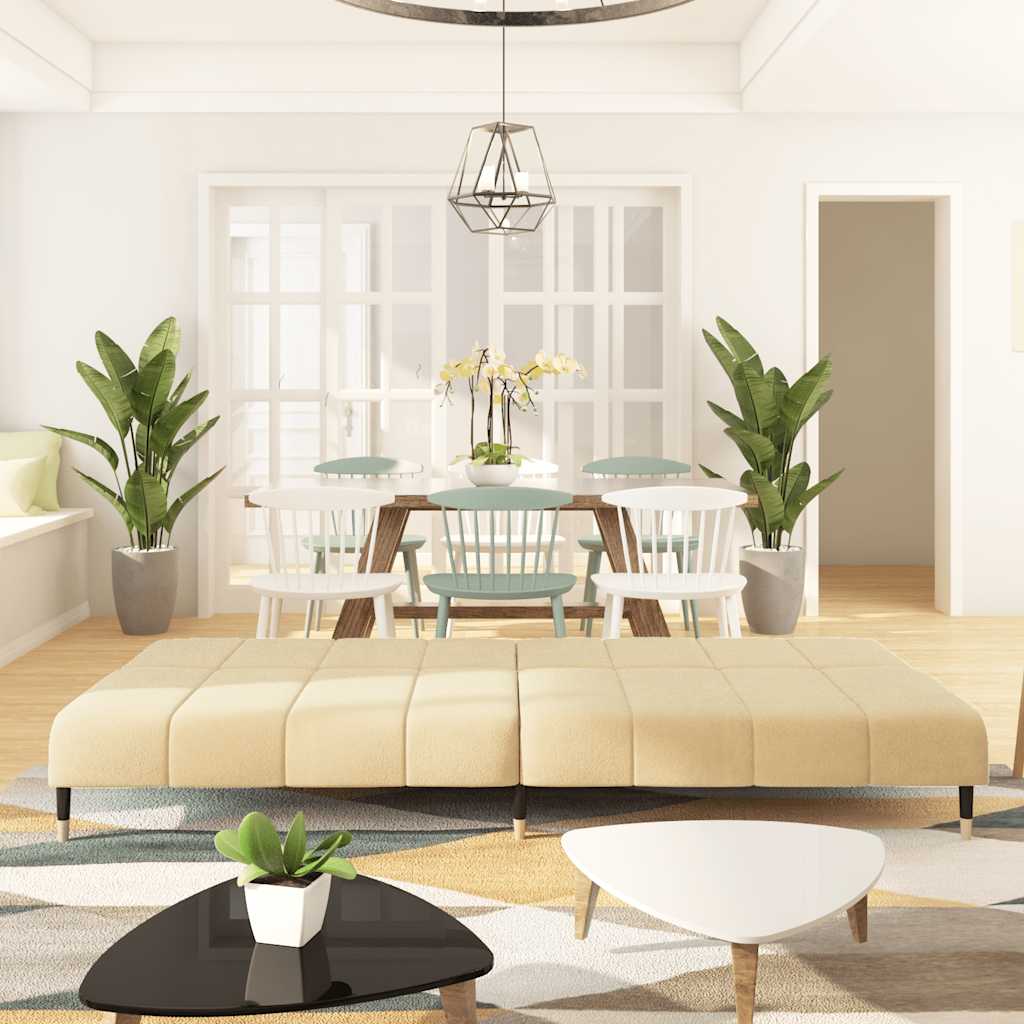 Slaapbank 2-zits fluweel crèmekleurig is nu te koop bij PeponiXL, paradijselijk wonen!