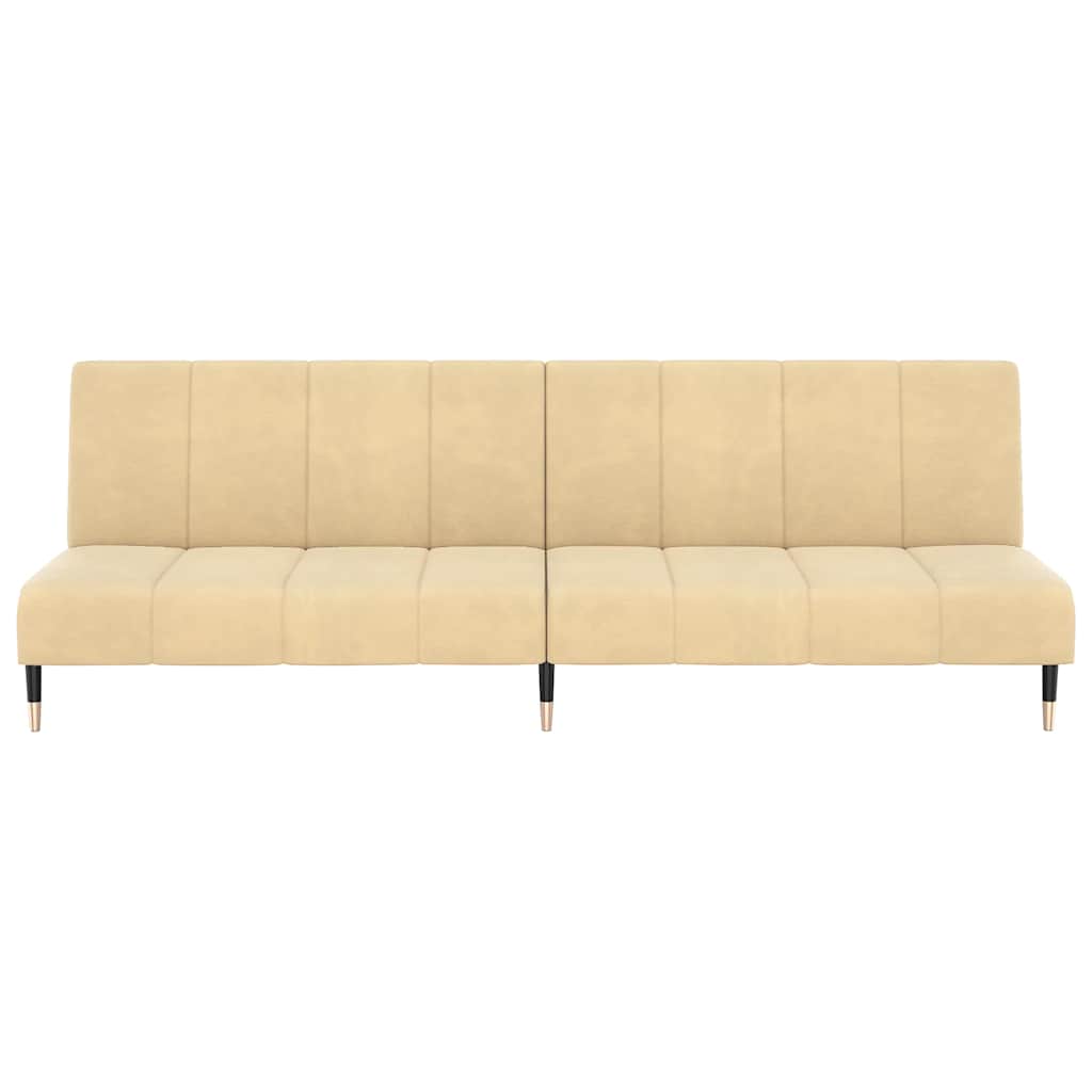 Slaapbank 2-zits fluweel crèmekleurig is nu te koop bij PeponiXL, paradijselijk wonen!