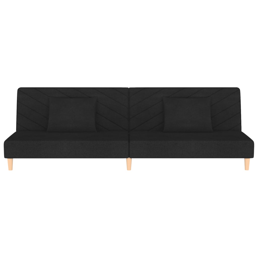 Slaapbank 2-zits met 2 kussens stof zwart is nu te koop bij PeponiXL, paradijselijk wonen!