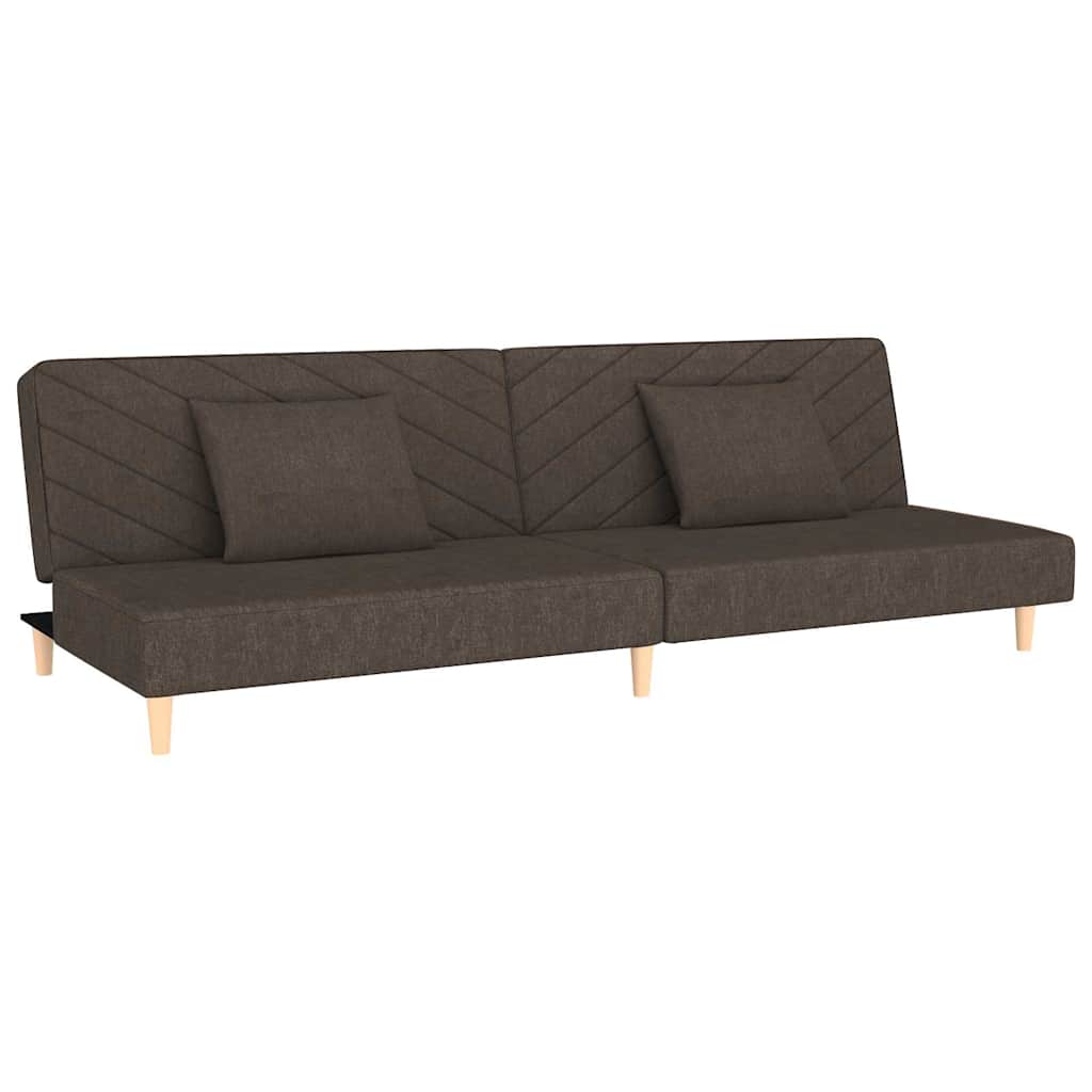 Slaapbank 2-zits met 2 kussens stof bruin is nu te koop bij PeponiXL, paradijselijk wonen!