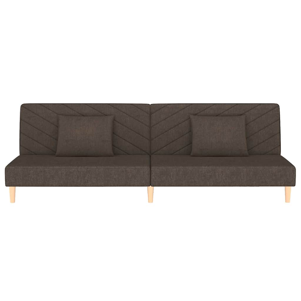 Slaapbank 2-zits met 2 kussens stof bruin is nu te koop bij PeponiXL, paradijselijk wonen!