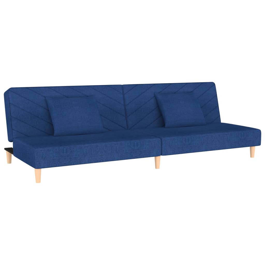 Slaapbank 2-zits met 2 kussens stof blauw is nu te koop bij PeponiXL, paradijselijk wonen!