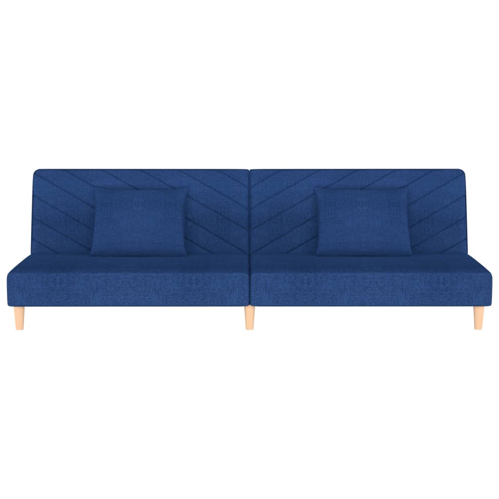 Slaapbank 2-zits met 2 kussens stof blauw is nu te koop bij PeponiXL, paradijselijk wonen!