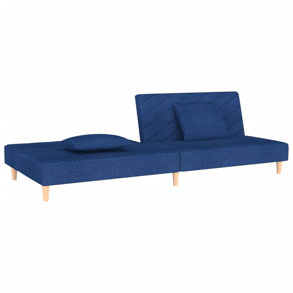 Slaapbank 2-zits met 2 kussens stof blauw is nu te koop bij PeponiXL, paradijselijk wonen!
