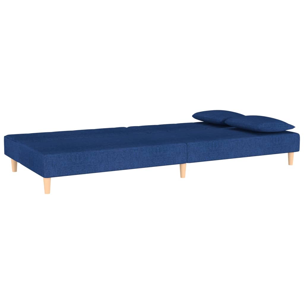 Slaapbank 2-zits met 2 kussens stof blauw is nu te koop bij PeponiXL, paradijselijk wonen!