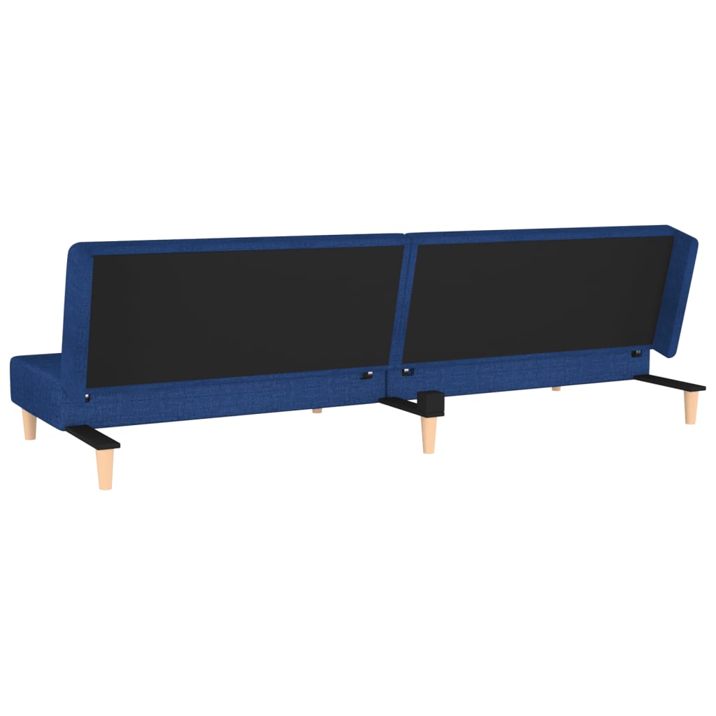 Slaapbank 2-zits met 2 kussens stof blauw is nu te koop bij PeponiXL, paradijselijk wonen!