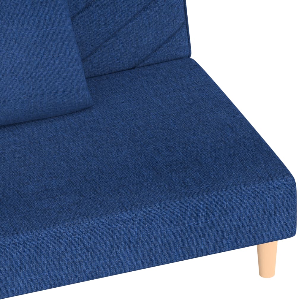 Slaapbank 2-zits met 2 kussens stof blauw is nu te koop bij PeponiXL, paradijselijk wonen!