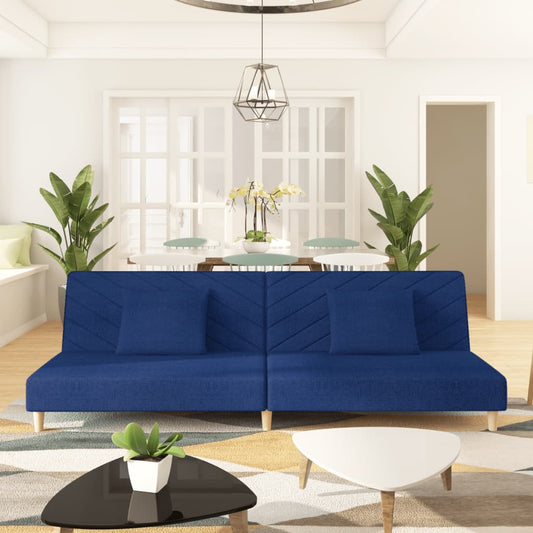 Slaapbank 2-zits met 2 kussens stof blauw is nu te koop bij PeponiXL, paradijselijk wonen!