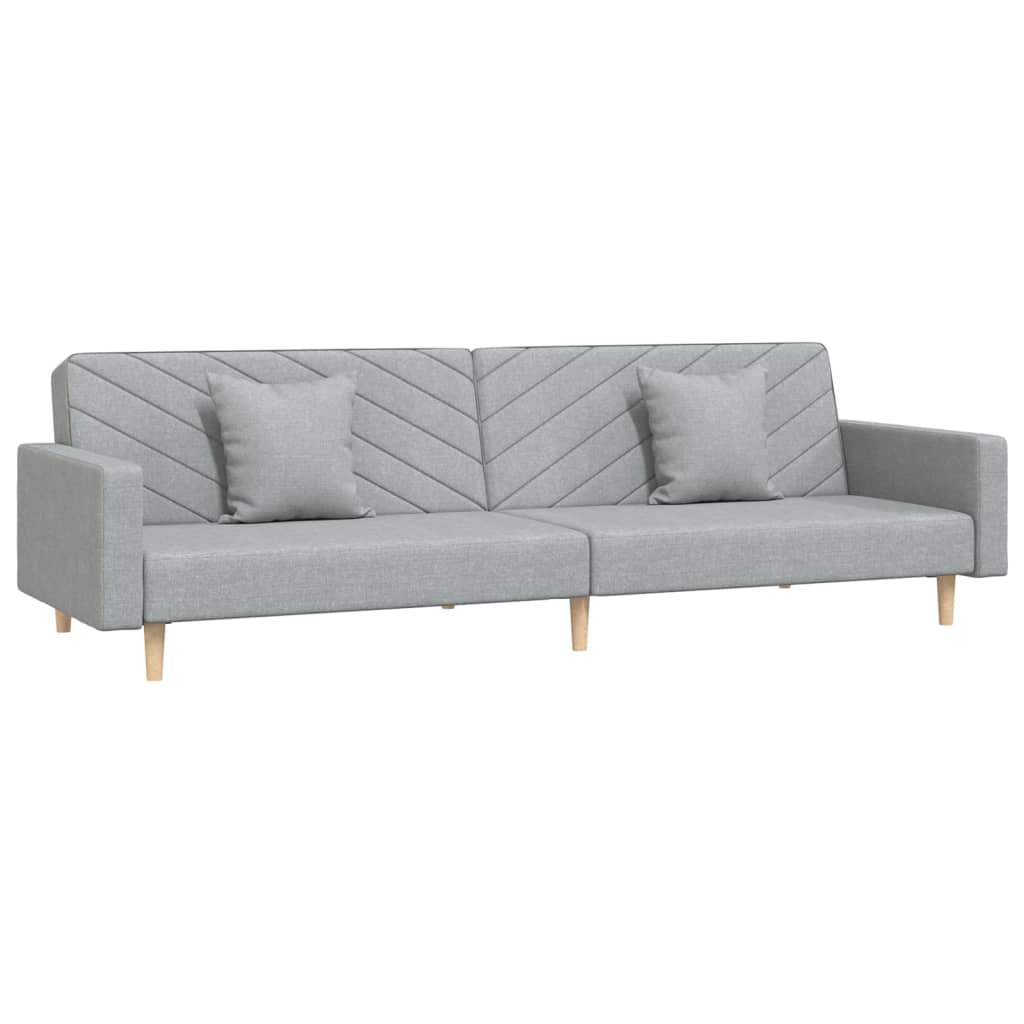 Slaapbank 2-zits met 2 kussens stof lichtgrijs is nu te koop bij PeponiXL, paradijselijk wonen!