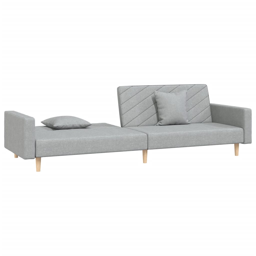 Slaapbank 2-zits met 2 kussens stof lichtgrijs is nu te koop bij PeponiXL, paradijselijk wonen!