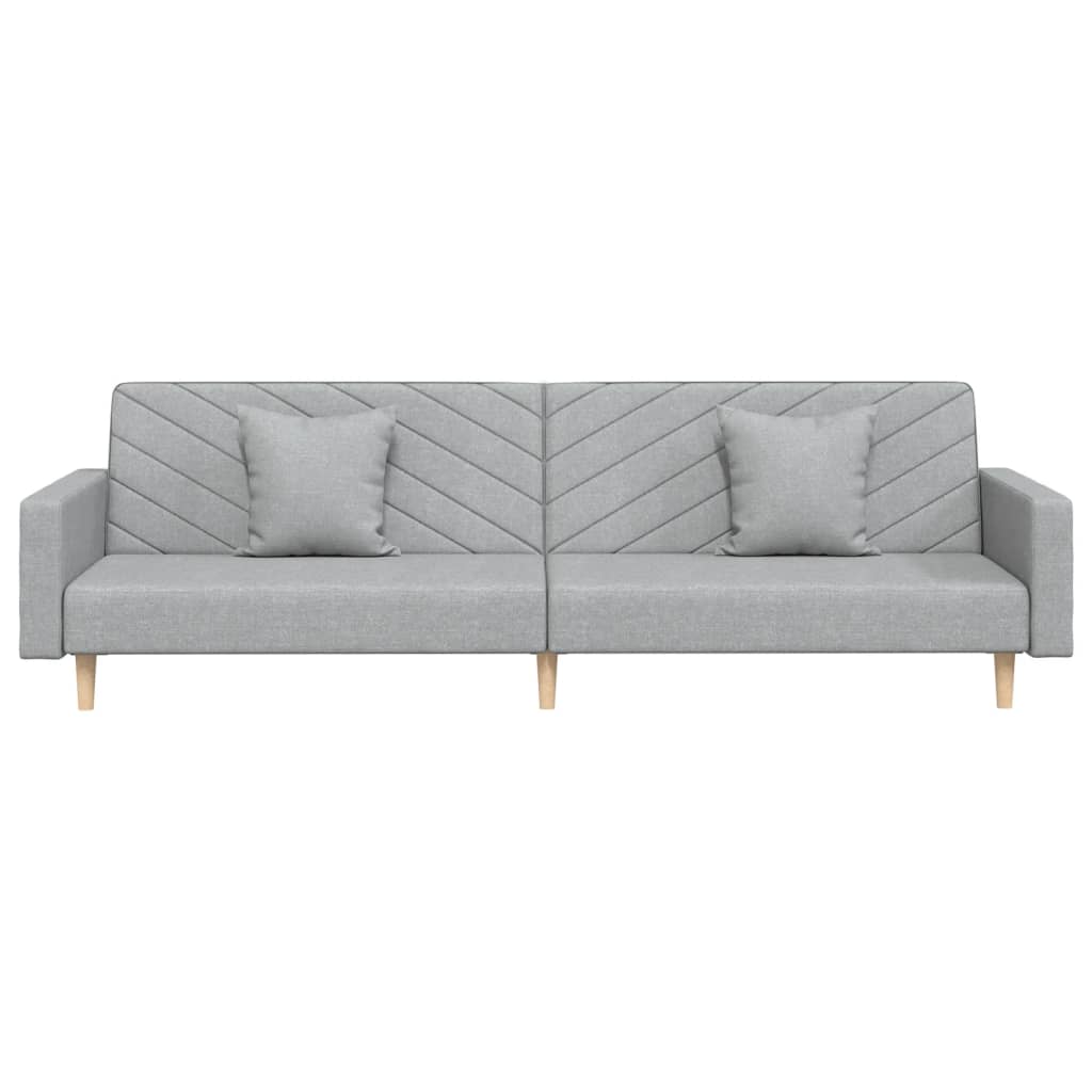 Slaapbank 2-zits met 2 kussens stof lichtgrijs is nu te koop bij PeponiXL, paradijselijk wonen!