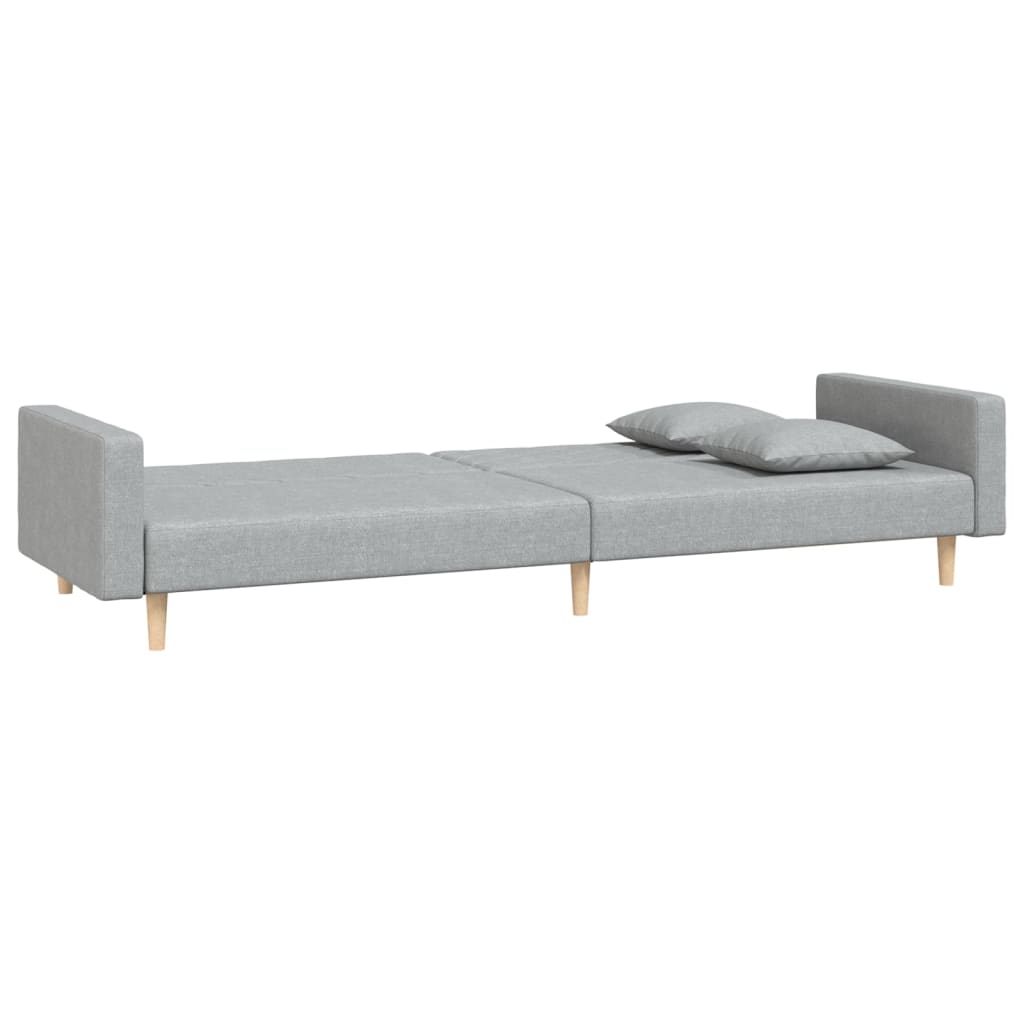 Slaapbank 2-zits met 2 kussens stof lichtgrijs is nu te koop bij PeponiXL, paradijselijk wonen!