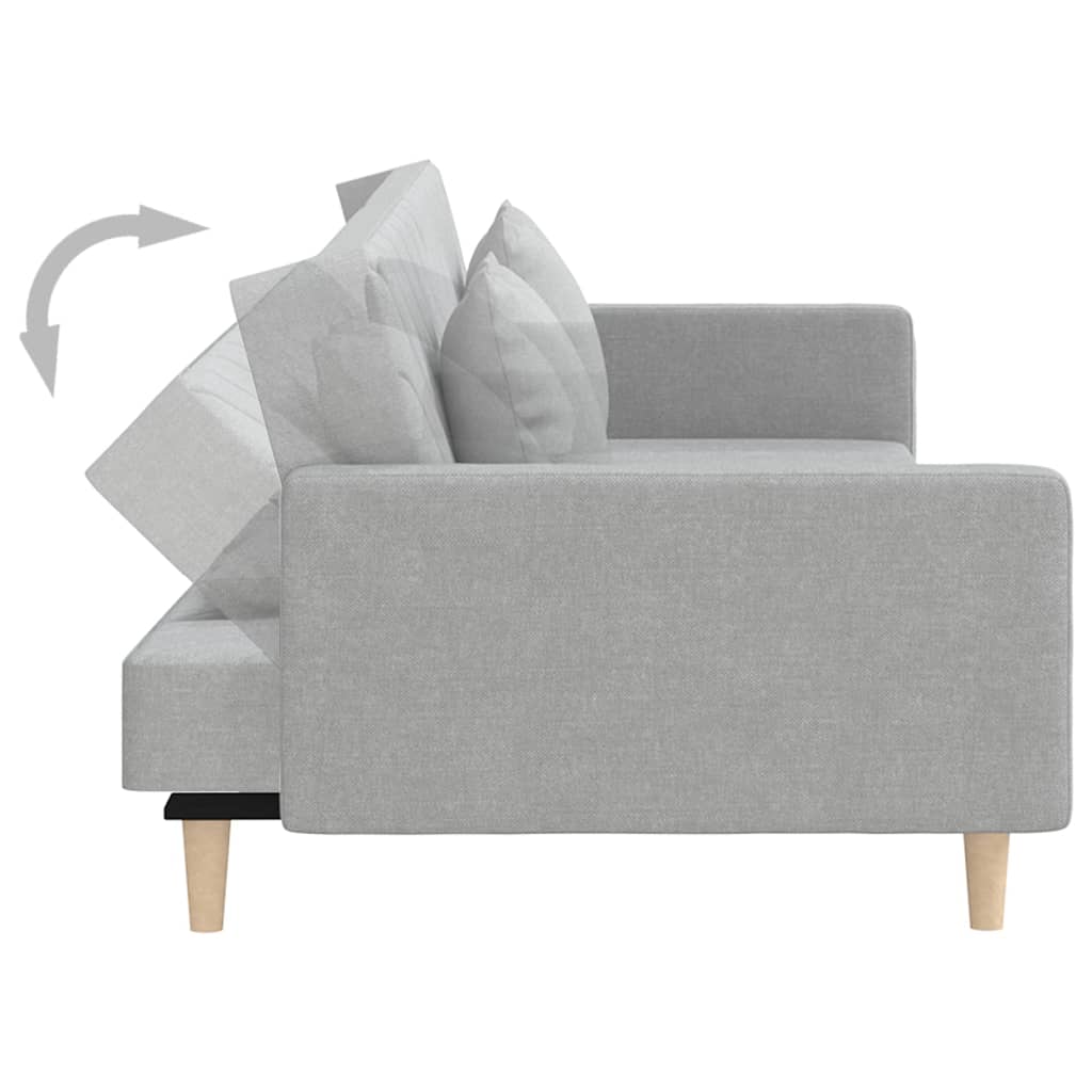 Slaapbank 2-zits met 2 kussens stof lichtgrijs is nu te koop bij PeponiXL, paradijselijk wonen!