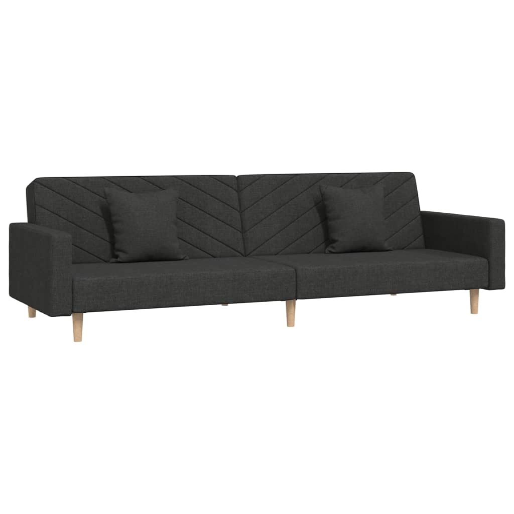 Slaapbank 2-zits met 2 kussens stof zwart is nu te koop bij PeponiXL, paradijselijk wonen!