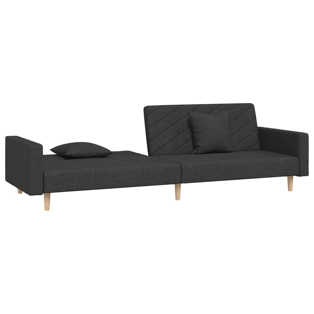 Slaapbank 2-zits met 2 kussens stof zwart is nu te koop bij PeponiXL, paradijselijk wonen!