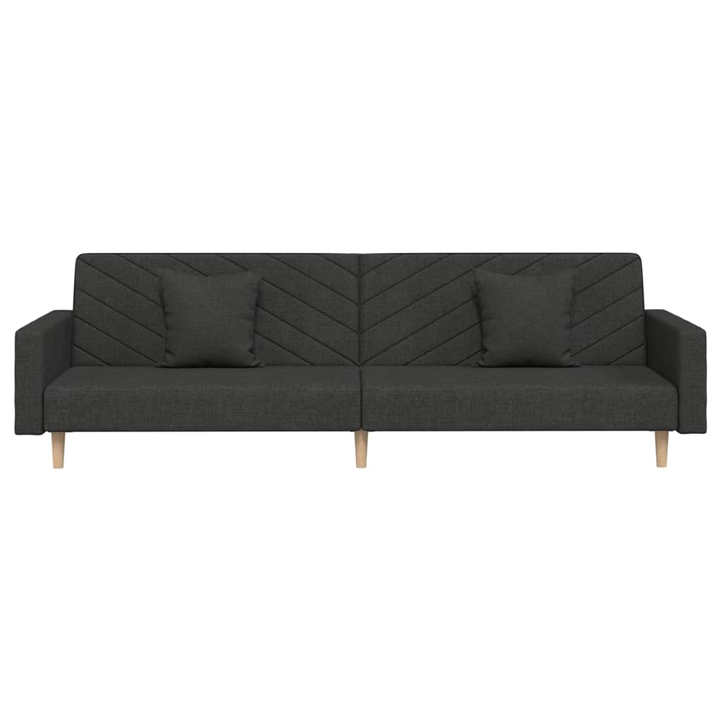 Slaapbank 2-zits met 2 kussens stof zwart is nu te koop bij PeponiXL, paradijselijk wonen!