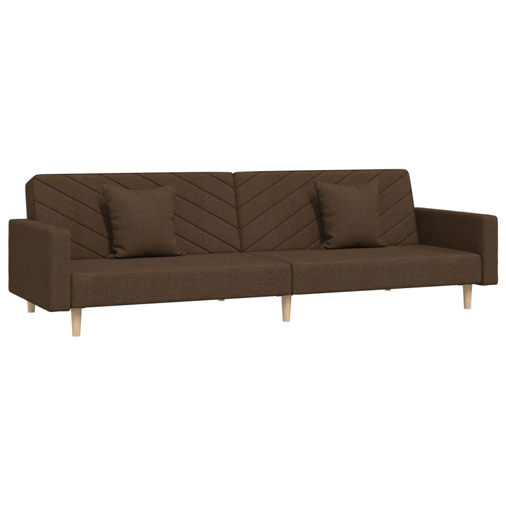Slaapbank 2-zits met 2 kussens stof bruin is nu te koop bij PeponiXL, paradijselijk wonen!