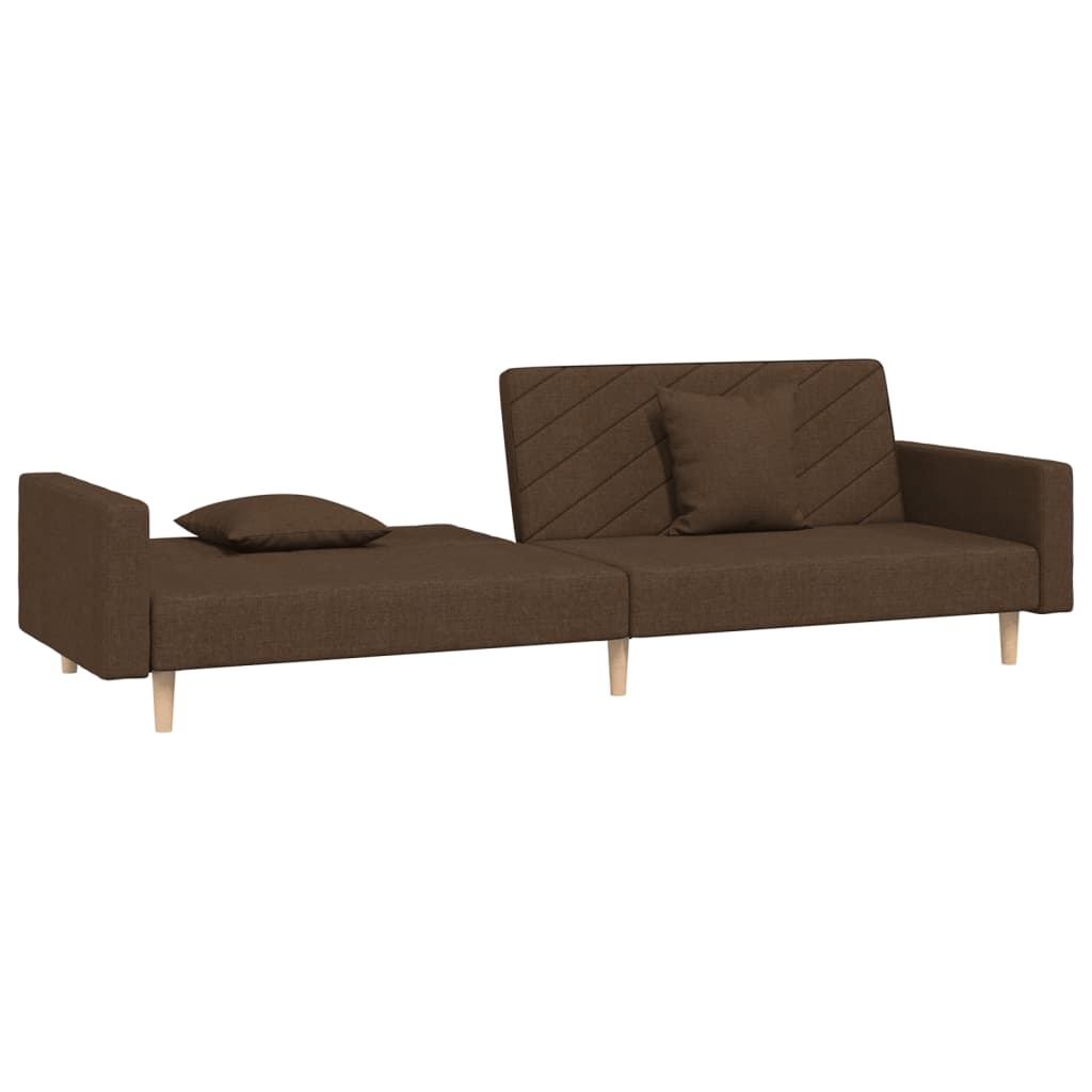 Slaapbank 2-zits met 2 kussens stof bruin is nu te koop bij PeponiXL, paradijselijk wonen!