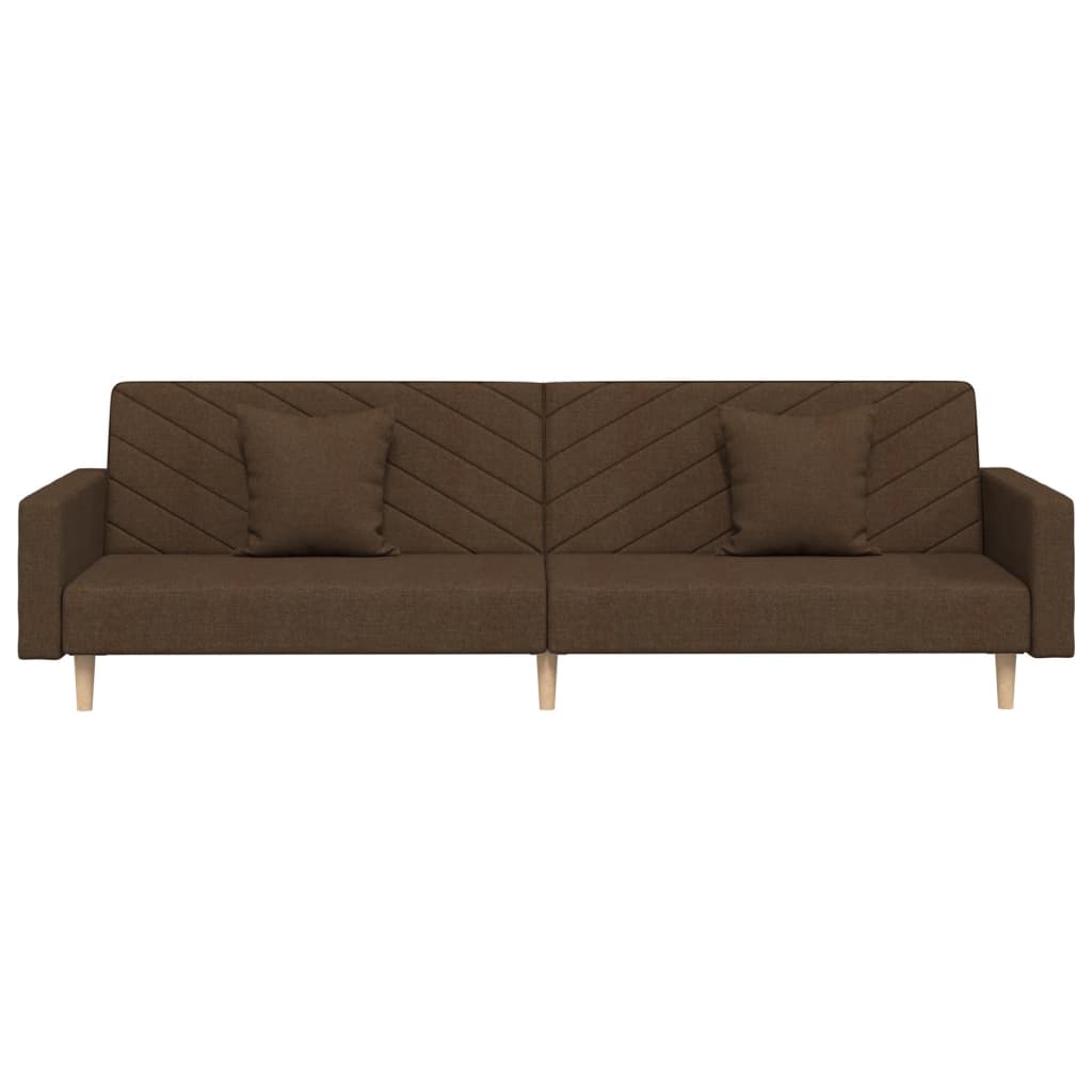 Slaapbank 2-zits met 2 kussens stof bruin is nu te koop bij PeponiXL, paradijselijk wonen!