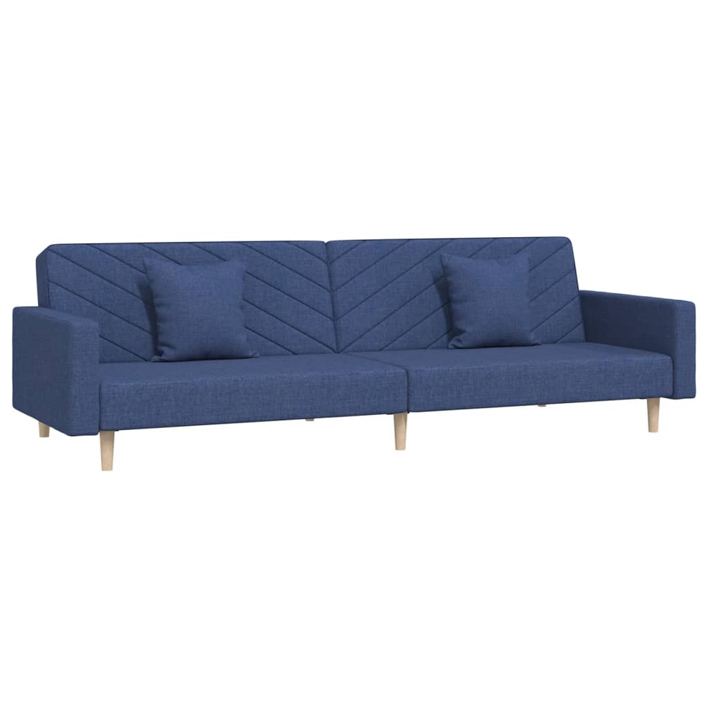 Slaapbank 2-zits met 2 kussens stof blauw is nu te koop bij PeponiXL, paradijselijk wonen!