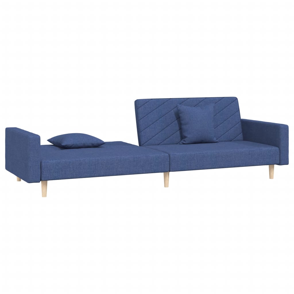 Slaapbank 2-zits met 2 kussens stof blauw is nu te koop bij PeponiXL, paradijselijk wonen!