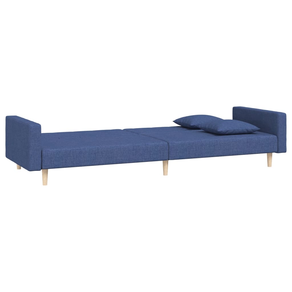 Slaapbank 2-zits met 2 kussens stof blauw is nu te koop bij PeponiXL, paradijselijk wonen!