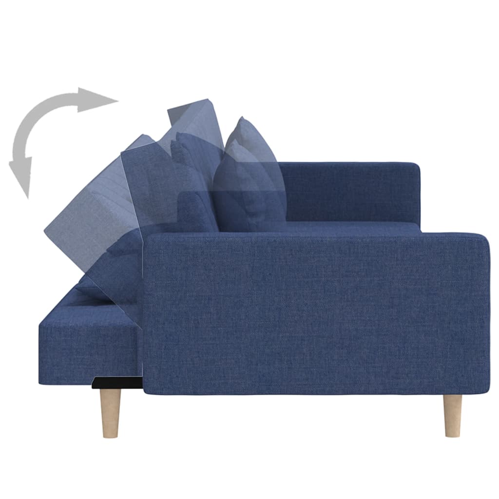 Slaapbank 2-zits met 2 kussens stof blauw is nu te koop bij PeponiXL, paradijselijk wonen!