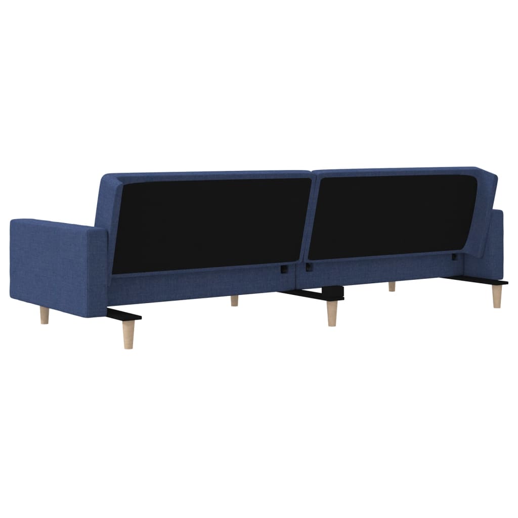 Slaapbank 2-zits met 2 kussens stof blauw is nu te koop bij PeponiXL, paradijselijk wonen!