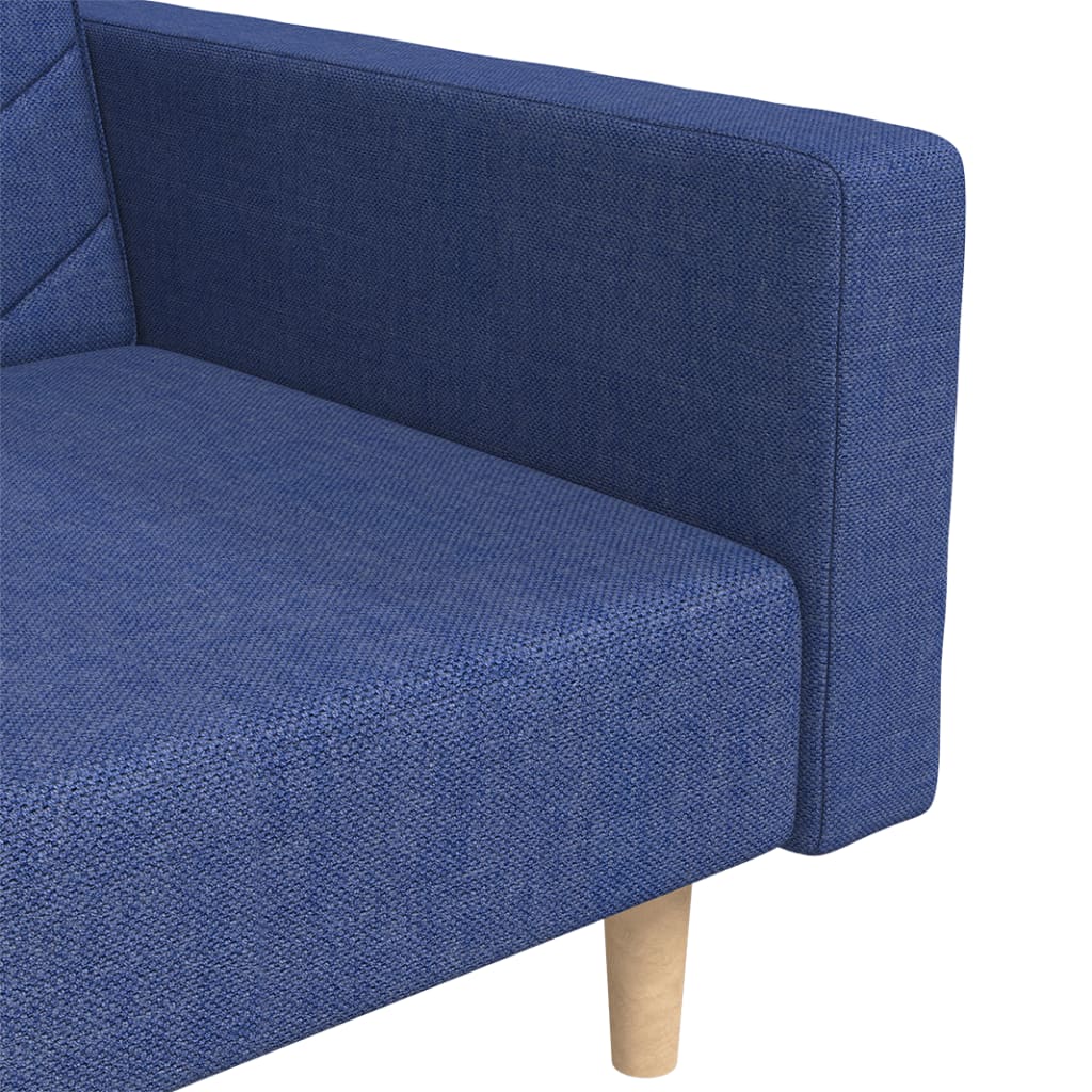 Slaapbank 2-zits met 2 kussens stof blauw is nu te koop bij PeponiXL, paradijselijk wonen!