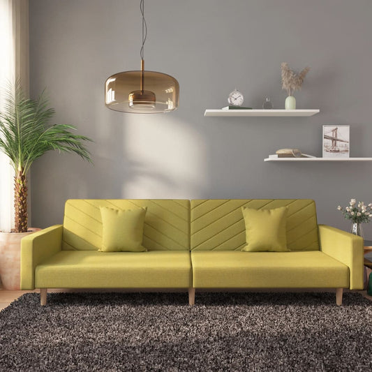 Slaapbank 2-zits met 2 kussens stof groen is nu te koop bij PeponiXL, paradijselijk wonen!