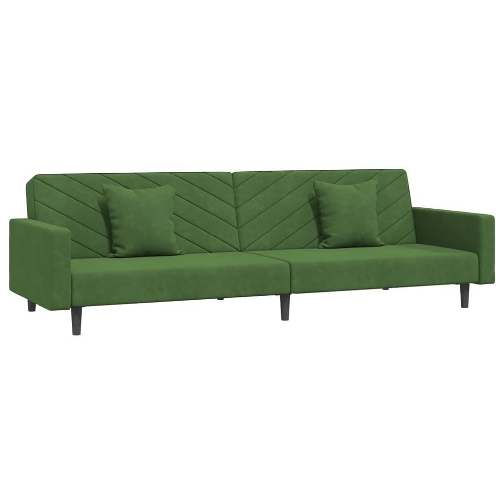 Slaapbank 2-zits met 2 kussens fluweel donkergroen is nu te koop bij PeponiXL, paradijselijk wonen!
