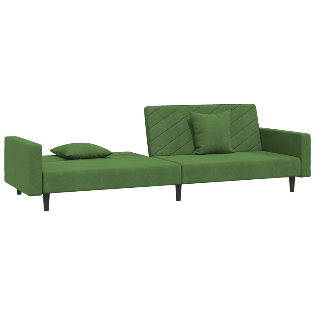 Slaapbank 2-zits met 2 kussens fluweel donkergroen is nu te koop bij PeponiXL, paradijselijk wonen!