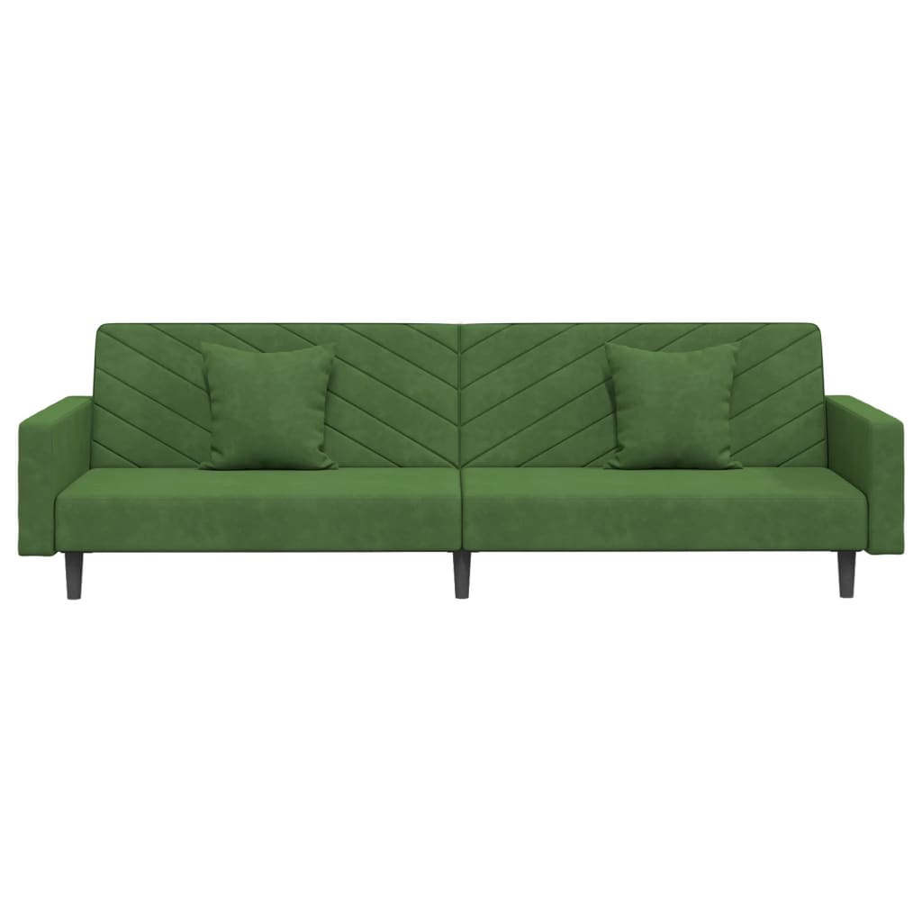 Slaapbank 2-zits met 2 kussens fluweel donkergroen is nu te koop bij PeponiXL, paradijselijk wonen!