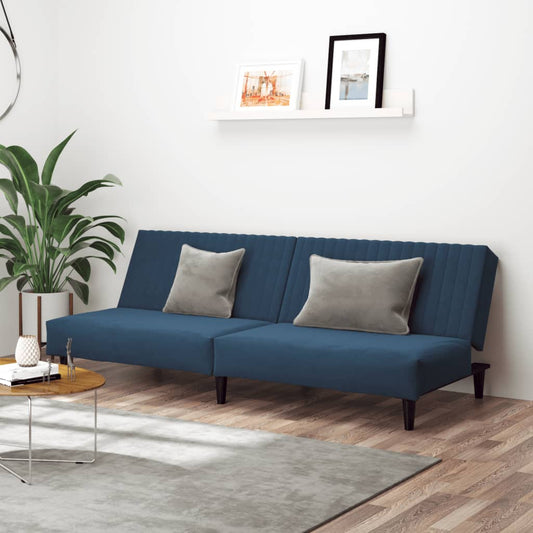 Slaapbank 2-zits fluweel blauw is nu te koop bij PeponiXL, paradijselijk wonen!