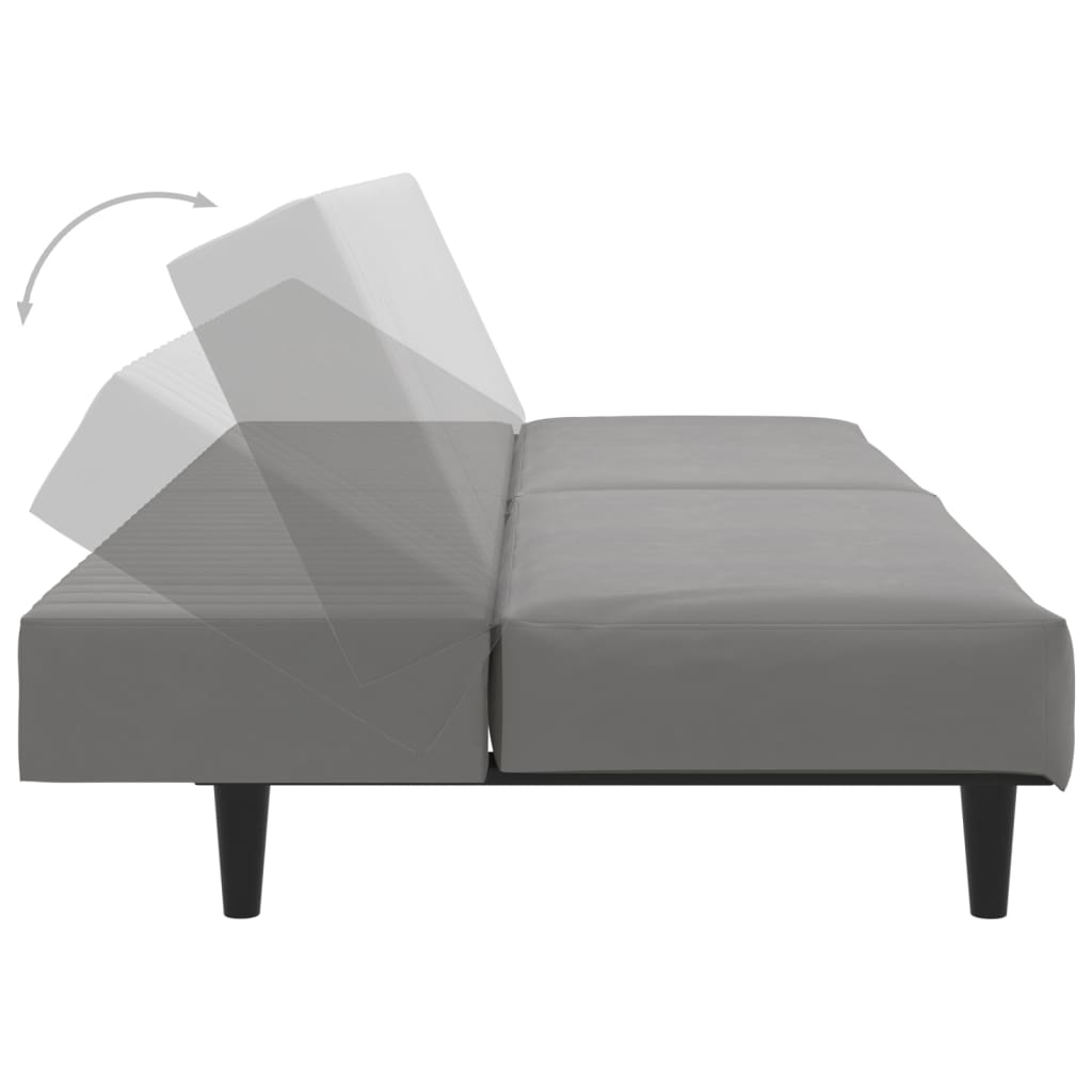 Slaapbank 2-zits fluweel lichtgrijs is nu te koop bij PeponiXL, paradijselijk wonen!
