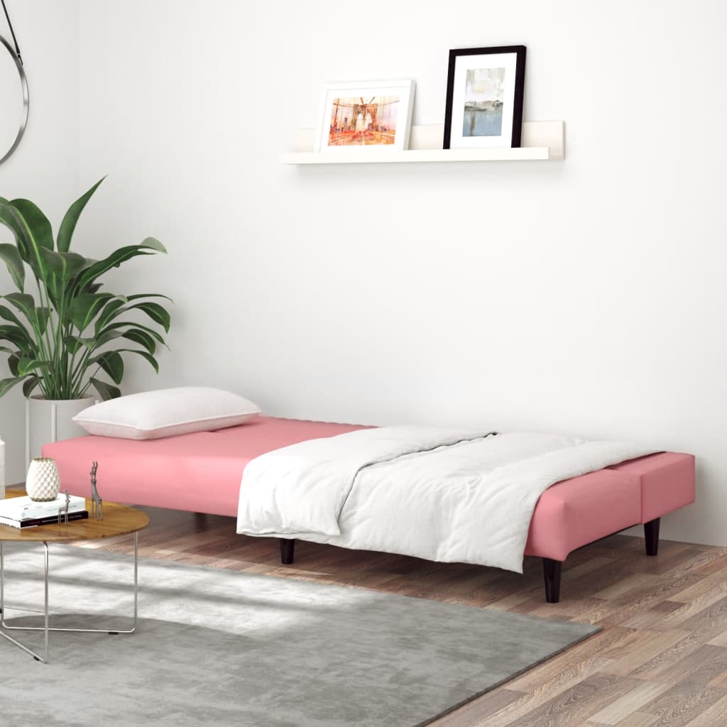 Slaapbank 2-zits fluweel roze is nu te koop bij PeponiXL, paradijselijk wonen!