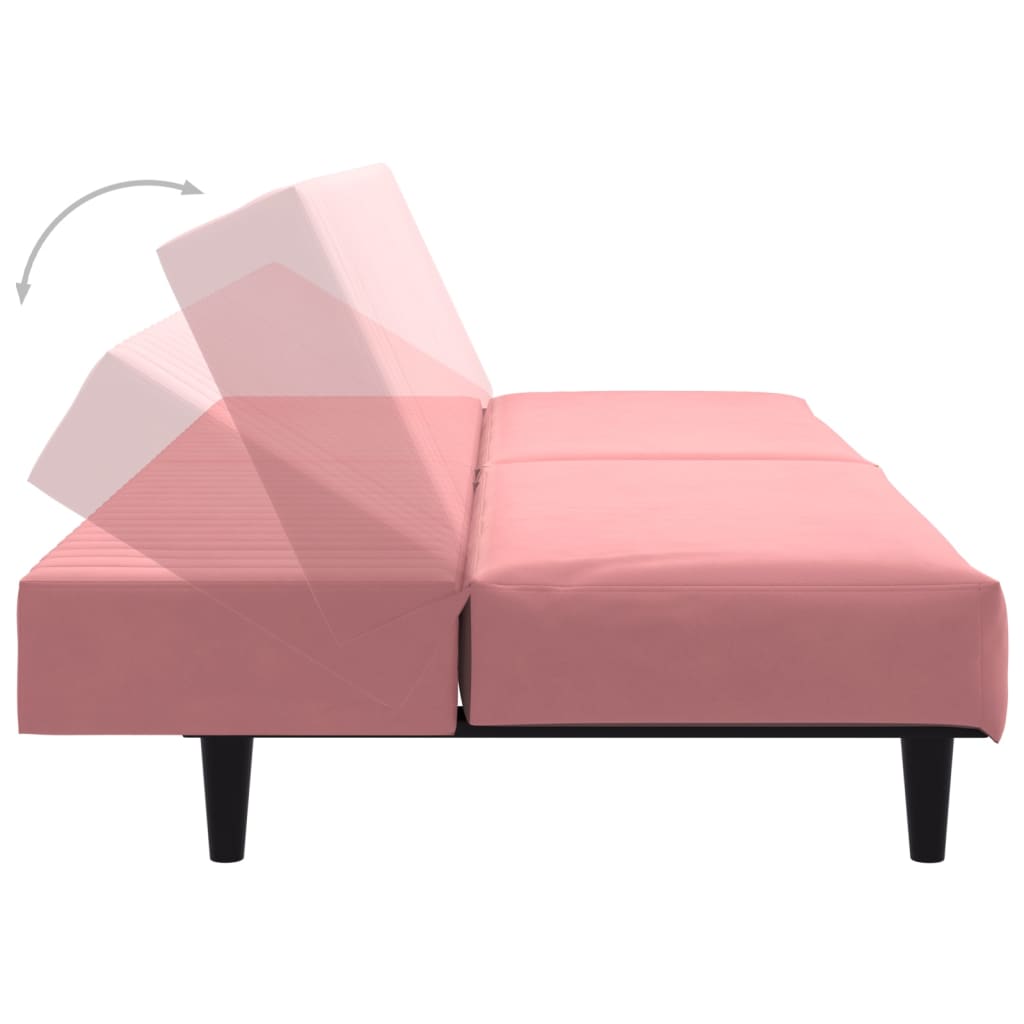 Slaapbank 2-zits fluweel roze is nu te koop bij PeponiXL, paradijselijk wonen!