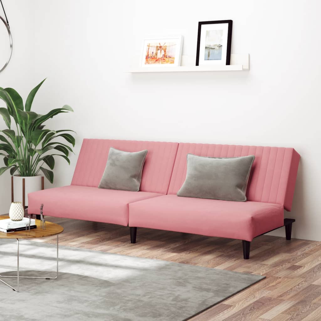 Slaapbank 2-zits fluweel roze is nu te koop bij PeponiXL, paradijselijk wonen!