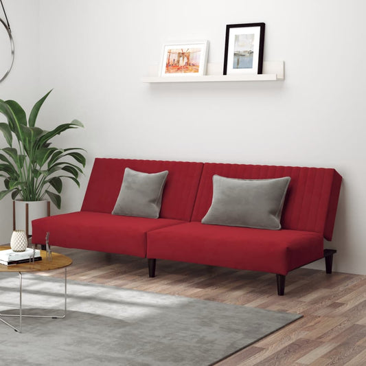 Slaapbank 2-zits fluweel wijnrood is nu te koop bij PeponiXL, paradijselijk wonen!