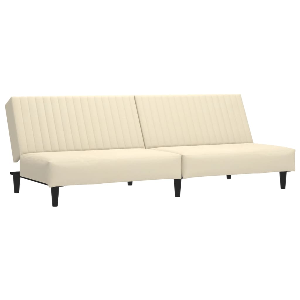 Slaapbank 2-zits fluweel crèmekleurig is nu te koop bij PeponiXL, paradijselijk wonen!