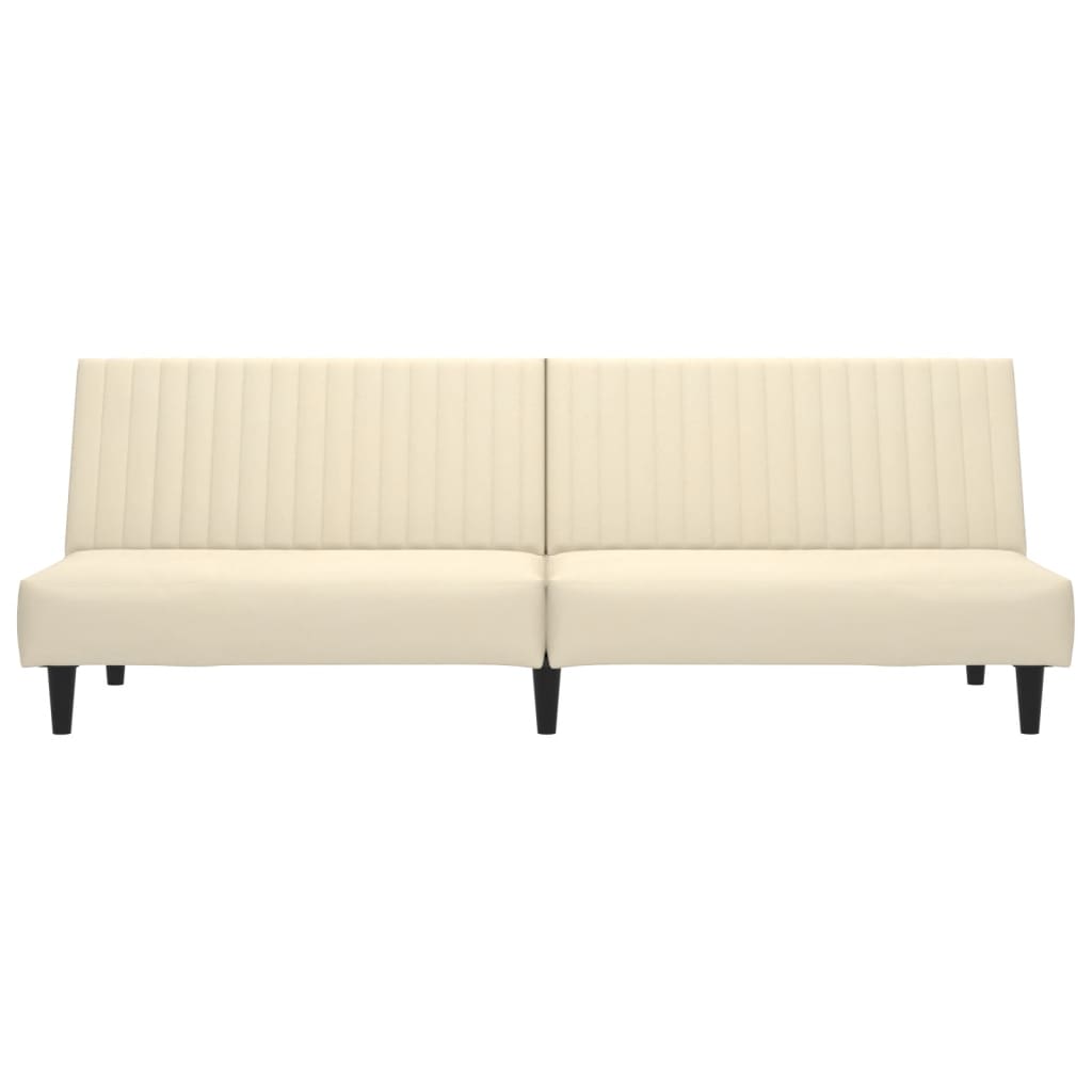 Slaapbank 2-zits fluweel crèmekleurig is nu te koop bij PeponiXL, paradijselijk wonen!