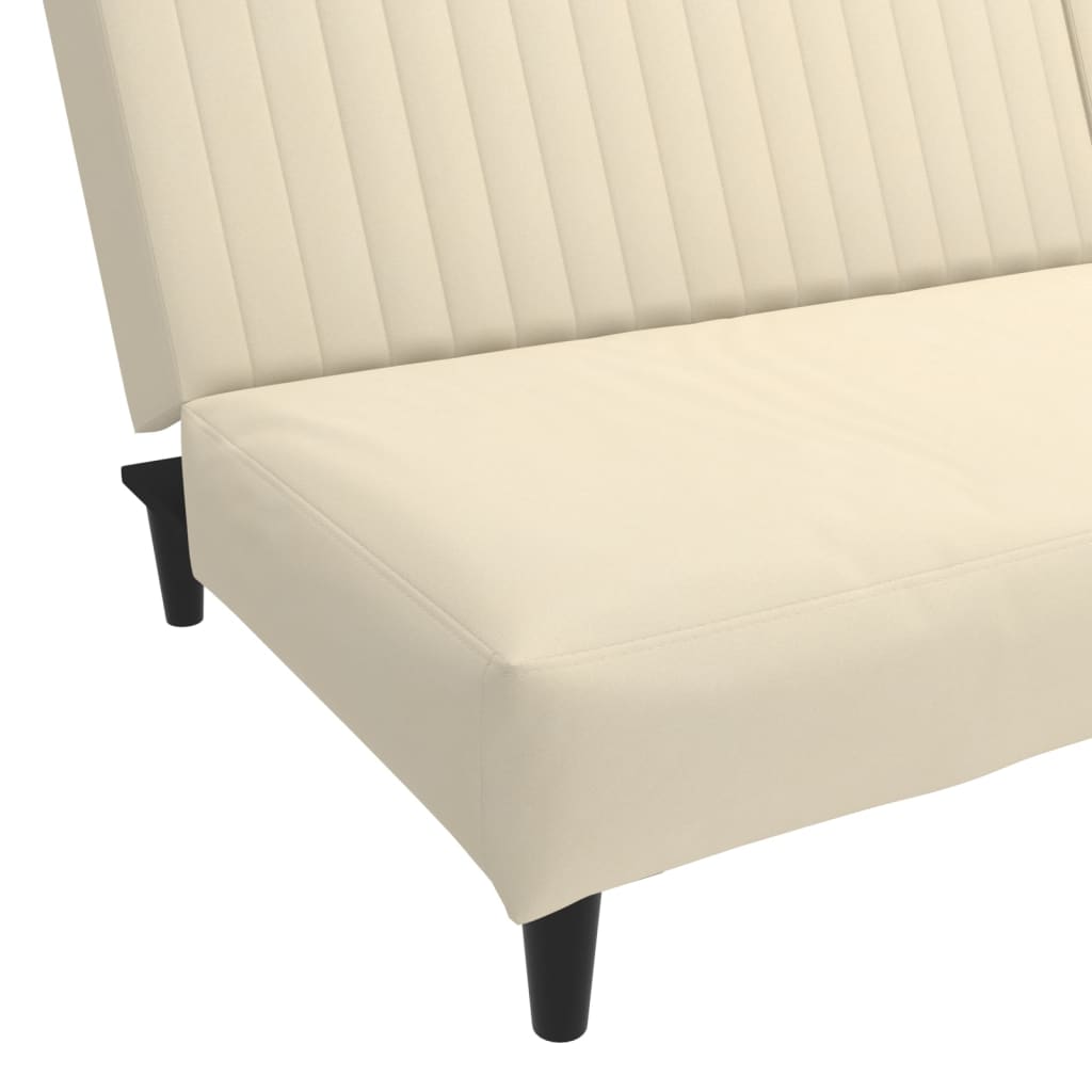 Slaapbank 2-zits fluweel crèmekleurig is nu te koop bij PeponiXL, paradijselijk wonen!