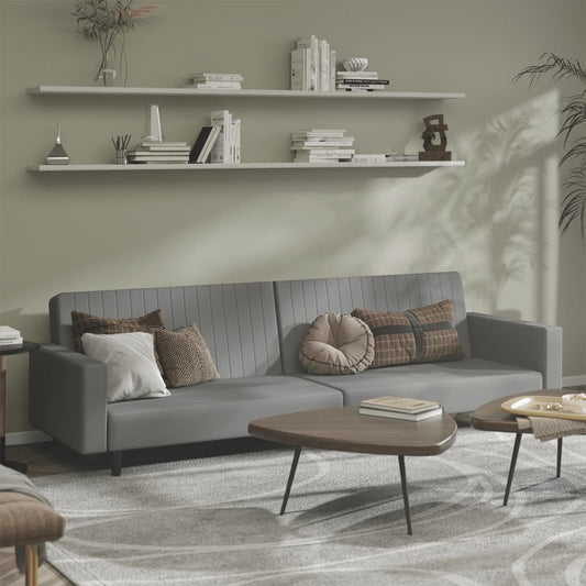 Slaapbank 2-zits fluweel lichtgrijs is nu te koop bij PeponiXL, paradijselijk wonen!