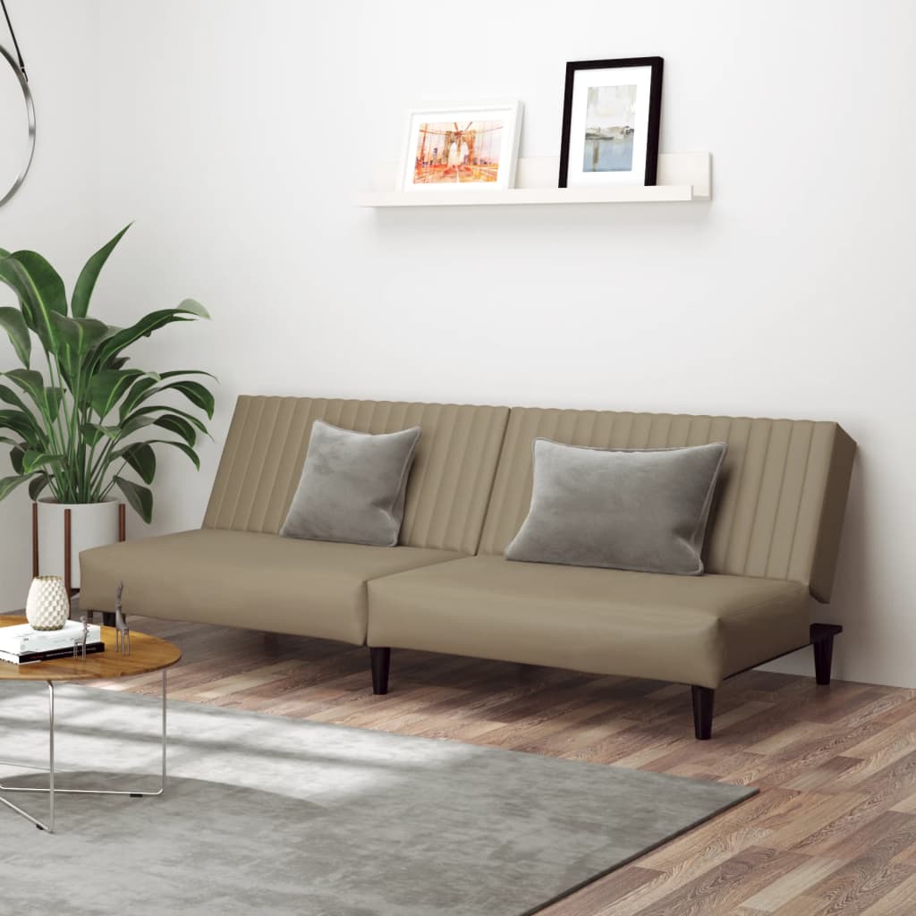 Slaapbank 2-zits kunstleer cappuccinokleurig is nu te koop bij PeponiXL, paradijselijk wonen!