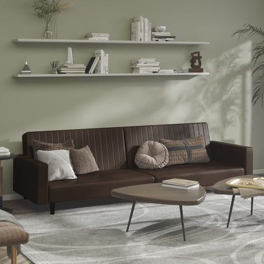 Slaapbank 2-zits kunstleer bruin is nu te koop bij PeponiXL, paradijselijk wonen!