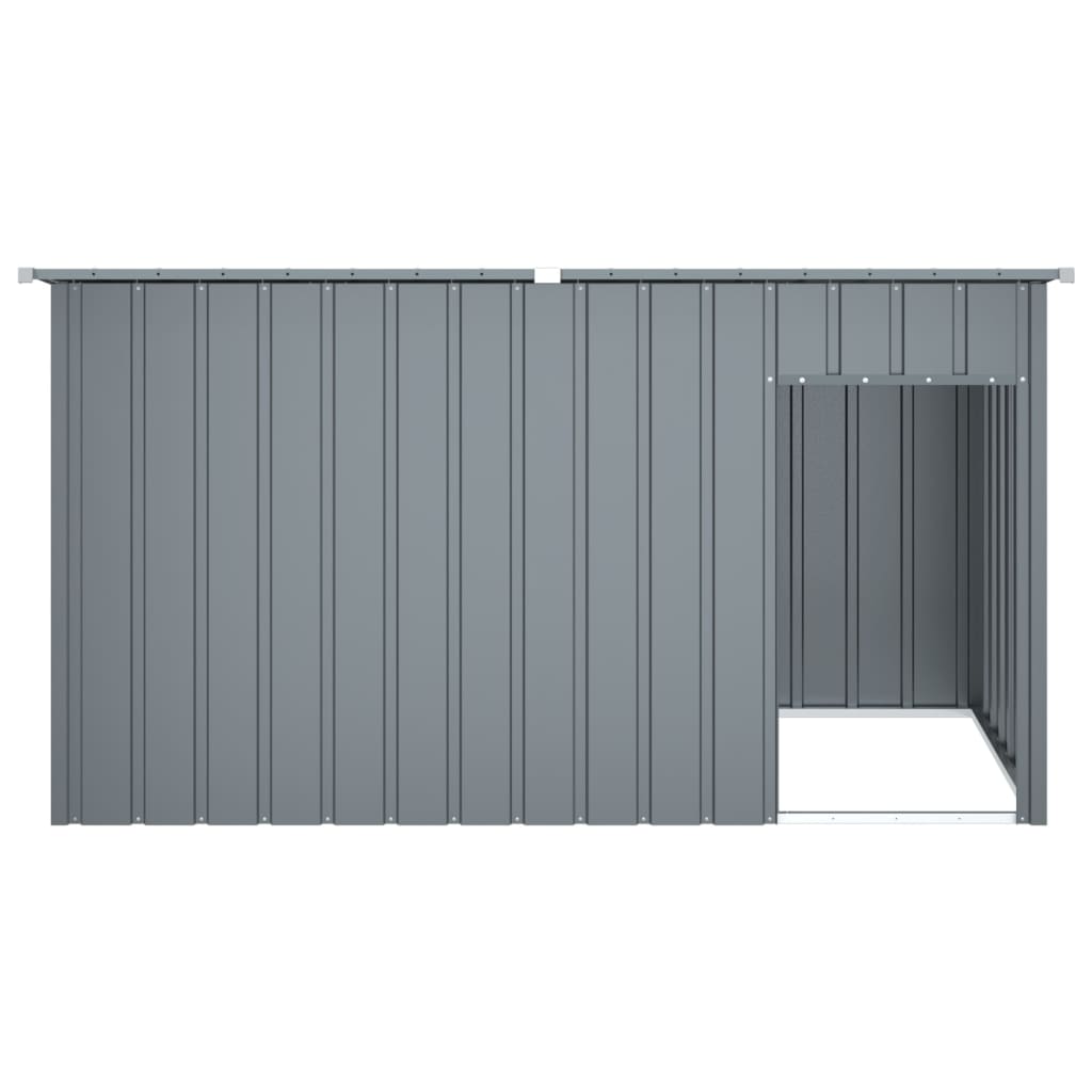 Hondenhok met dak 196x91x110 cm verzinkt staal antracietkleurig is nu te koop bij PeponiXL, paradijselijk wonen!